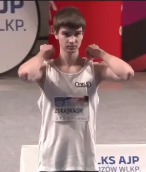 Dominik Zdrajkowski before a jump in Gorzów Wielkopolski